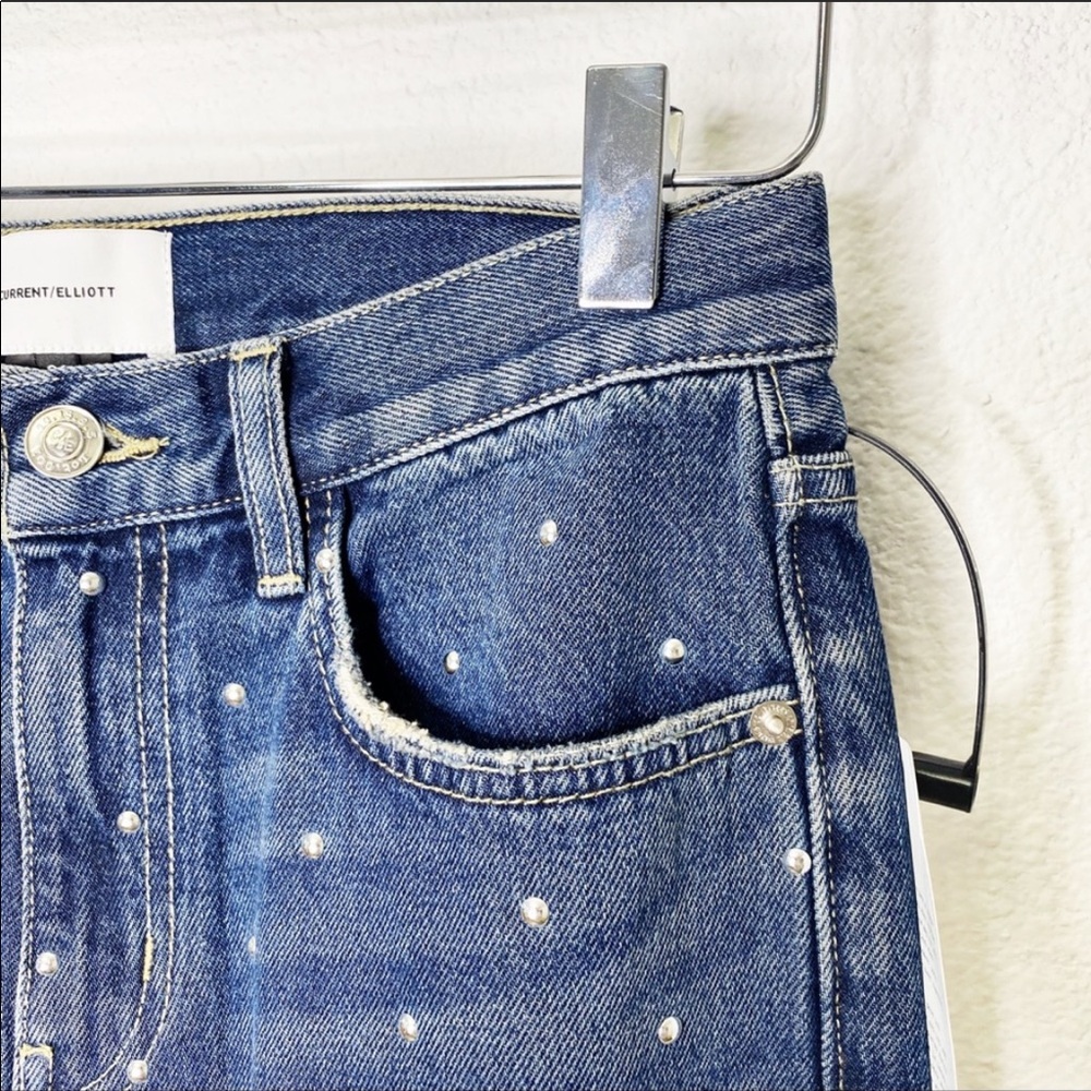 NWT Current Elliott Studded High Rise Vintage Crop - Picture 4 of 7